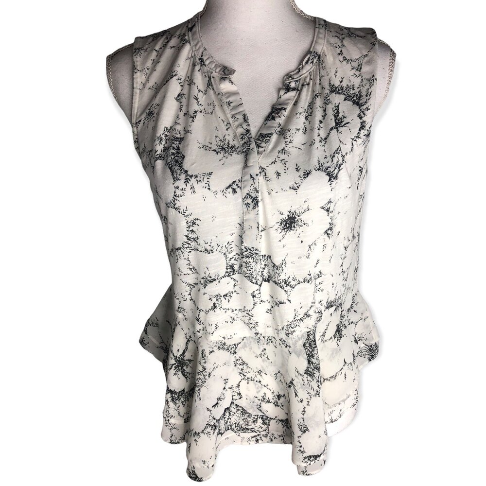 Lucky Brand Floral Print Babydoll Sleeveless Tank Blouse